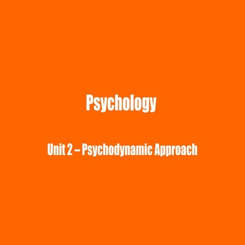 Psychology unit 2 (psychodynamic approach)