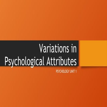 CLS 12- PSYCHOLOGY CH 01 - Variations in Psychological Attributes | PDF
