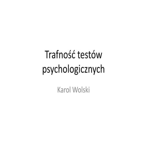 Psychometria   trafność