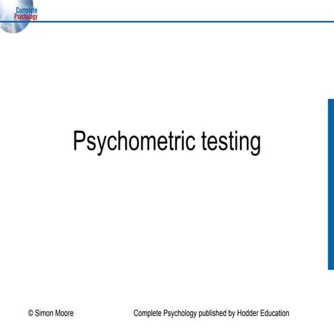 Psychometric testingpvl