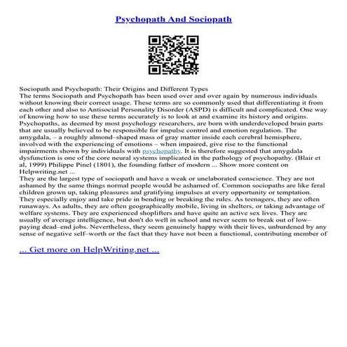 Psychopath And Sociopath | PDF