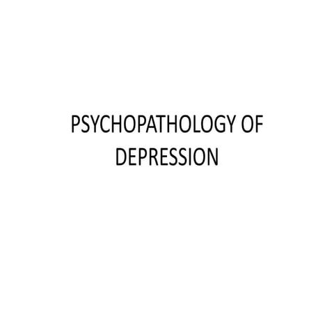 Psychopathology depression