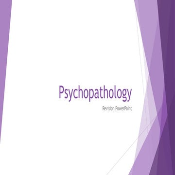 Psychopathology revision notes