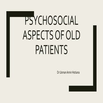 Psychosocial aspects of geriatic population