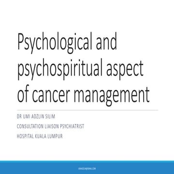 Psychological and Psychospiritual Aspect of Cancer Management