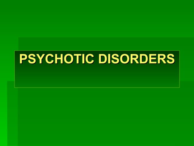 Schizophrenia Spectrum and Other Psychotic Disorders | PPTX