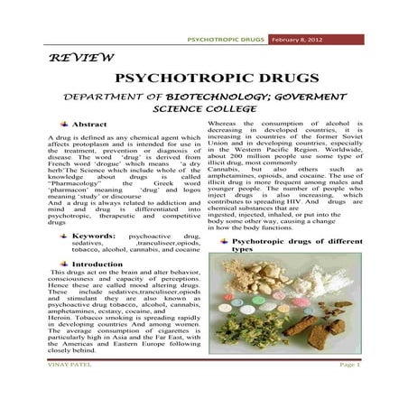 Psychotropic drugs review