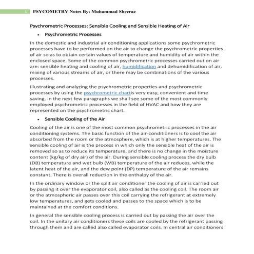 Psychrometric processes | PDF