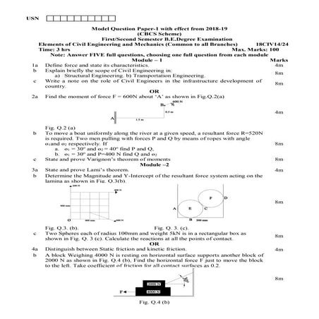 1st & 2nd Semester 2018 CBCS scheme P cycle model question paper | PDF