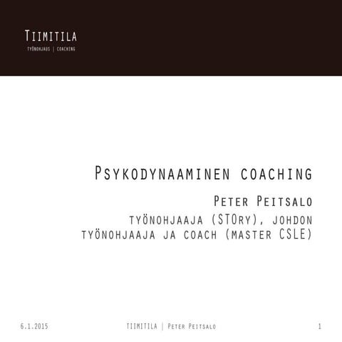 Psykodynaaminen viitekehys coachingissa