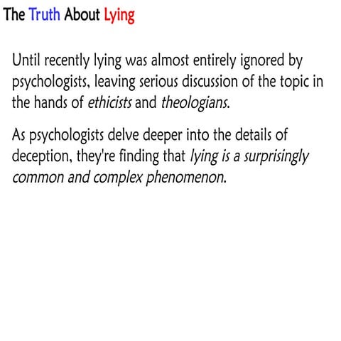 The Truth About Lying | PPTX