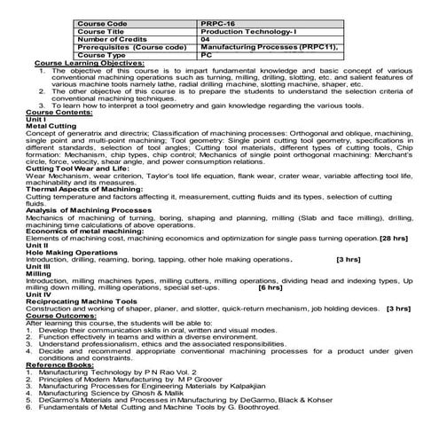 Pt i &amp;ii syllabus