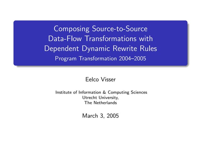 Dependent dynamic rules