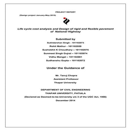 DESIGN PROJECT FOR PAVEMENT