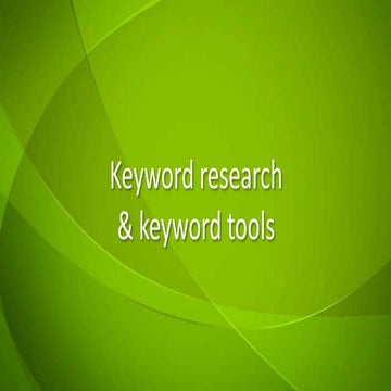 Keyword research tools