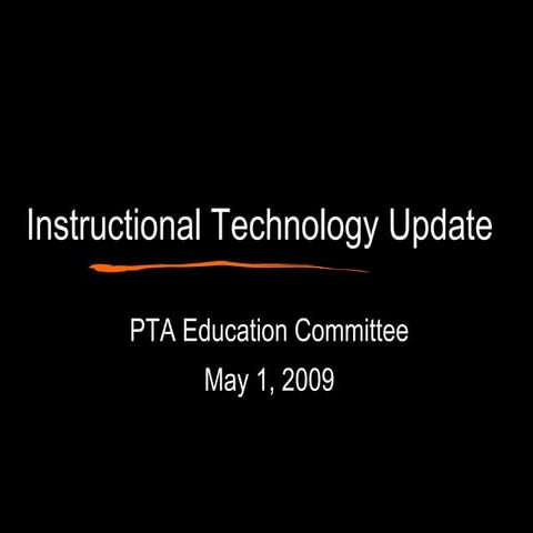 PTA Ed Comm May 2009 Tech Update V2