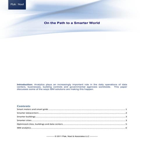 On the Path to a Smarter World