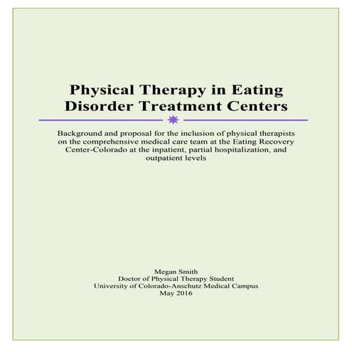 Physical Therapy in Eating Disorder Treatment Centers | PDF