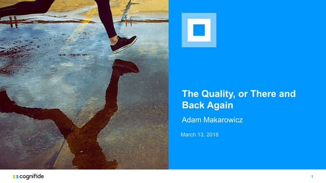 PTAQ L - Adam Makarowicz - The quality, or there and back again