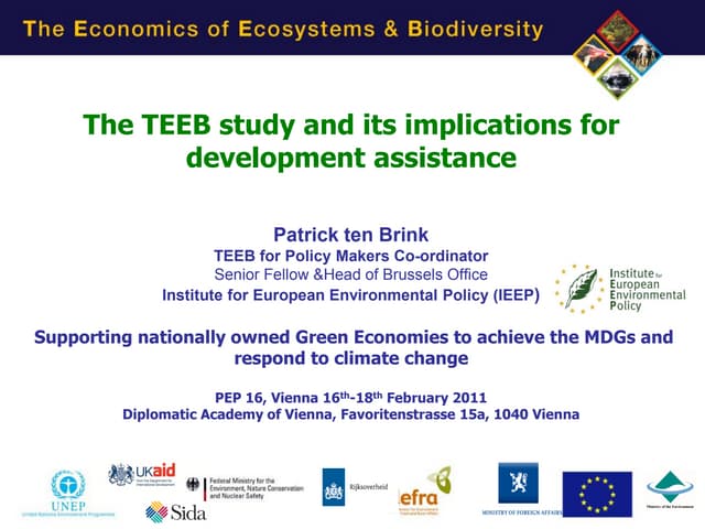 PtB of IEEP TEEB and development assistance  16 february 2011 vienna final used