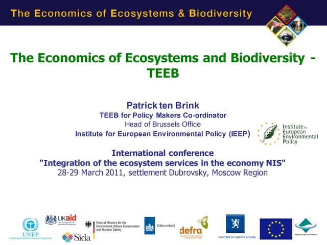 Presentation on TEEB mainly in Russian