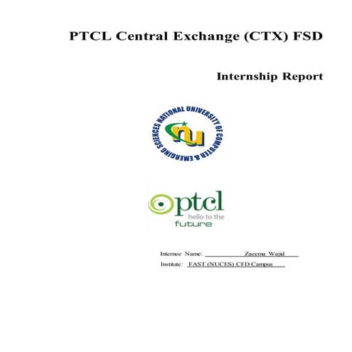 Ptcl internship report