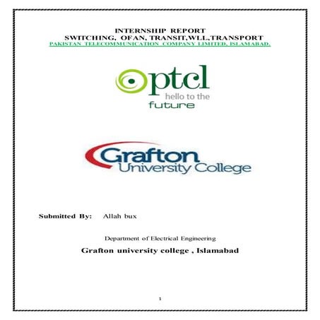 Ptcl internship report by allah bux