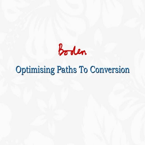 Oliver Elliott, Boden - using TagMan path to conversion data to drive custome...