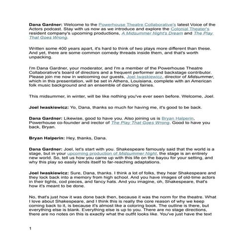 Explore the Powerhouse Theatre Collaborative's upcoming productions, A ...