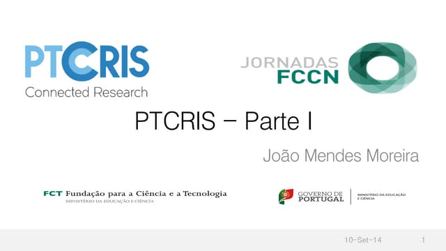 Jornadas 2015: PTCRIS: Parte I