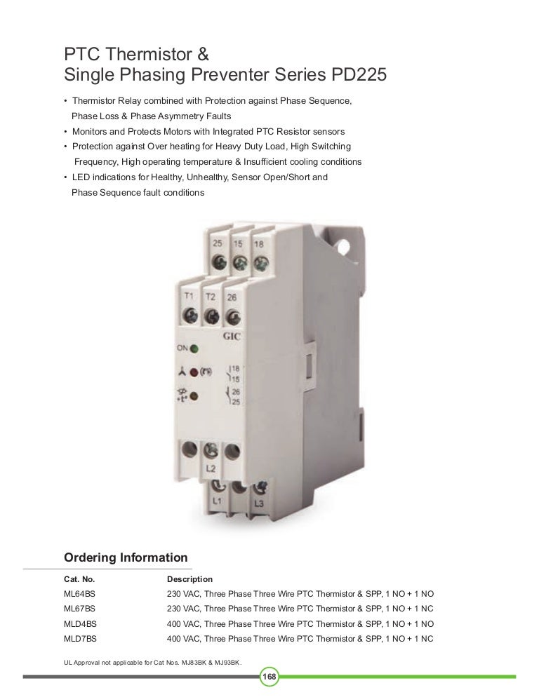 Find application of PTC thermistor Relay GIC India