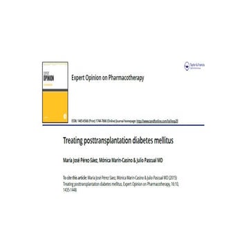 Post Transplant Diabetes Mellitus