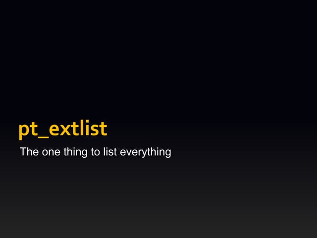 The one thing to list everything