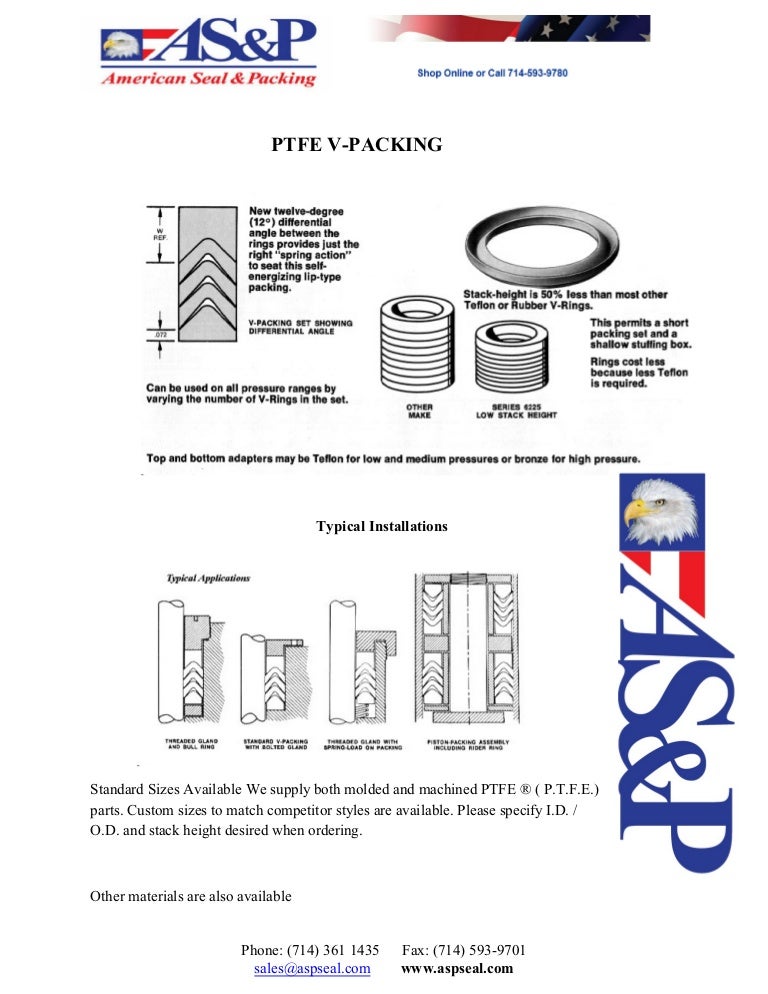 PTFE VEE PACKING / PTFE VPacking
