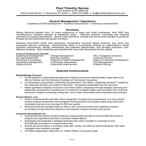 Timothy Spivey Resume