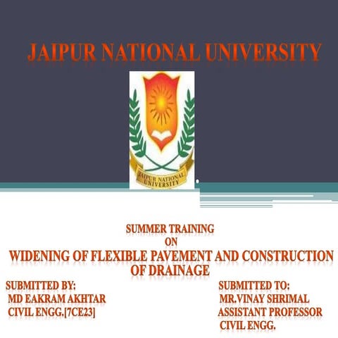 widening of flexible pavement AND construction of drainage system