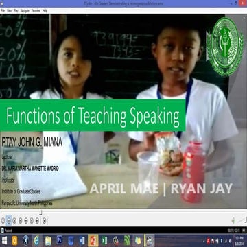 Functions of Teaching Speaking