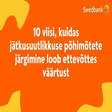 10 viisi kuidas ESG väärtust loob