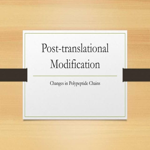 post-translational modification