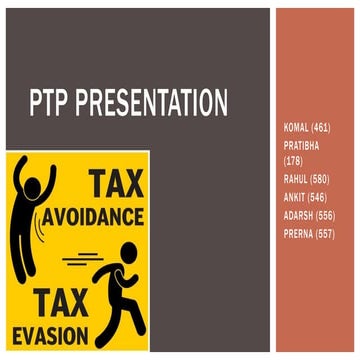 Tax Evasion and Methods of Avoiding Tax