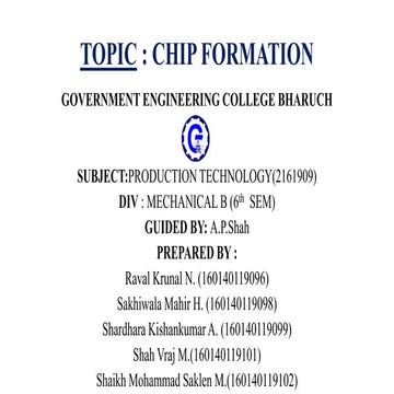 CHIP FORMATION