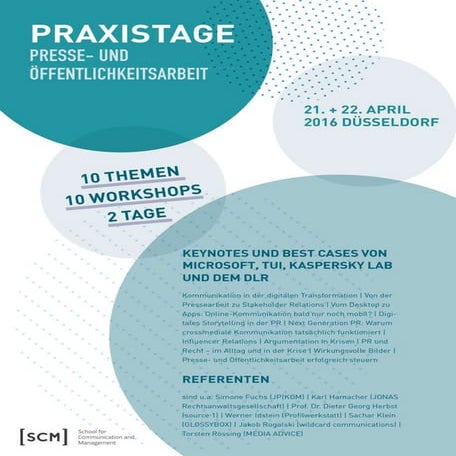 Praxistage Presse- und Öffentlichkeitsarbeit 04-16