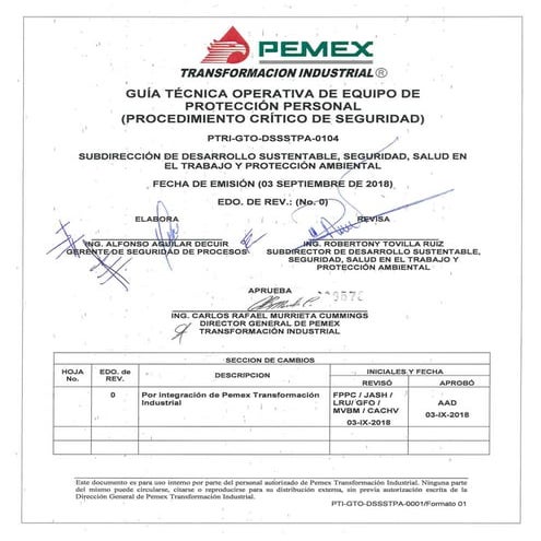 PTRI-GTO-DSSSTPA-0104 Equipo de protección personal