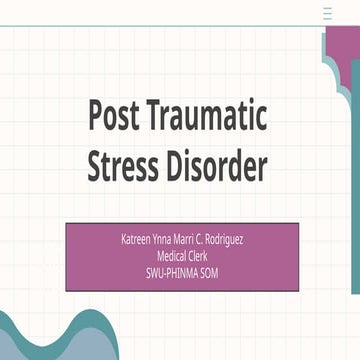 Post Traumatic Stress Disorder | PPT