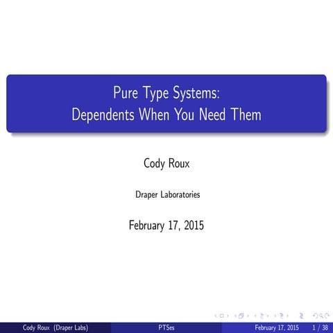 Cody Roux - Pure Type Systems - Boston Haskell Meetup