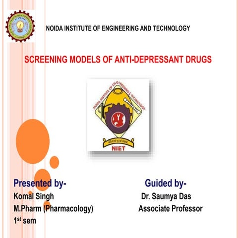Screening Models of Antidepressants Drugs