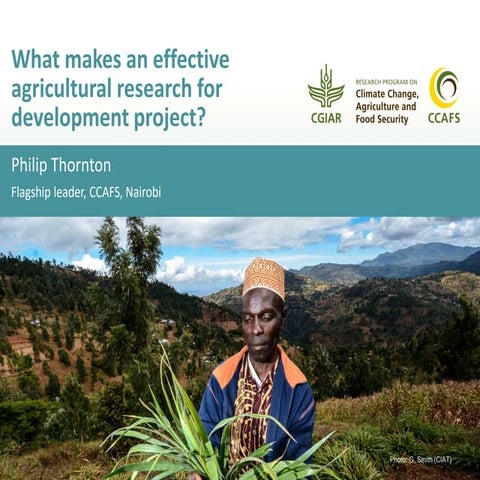 What makes an effective agricultural research for development project?