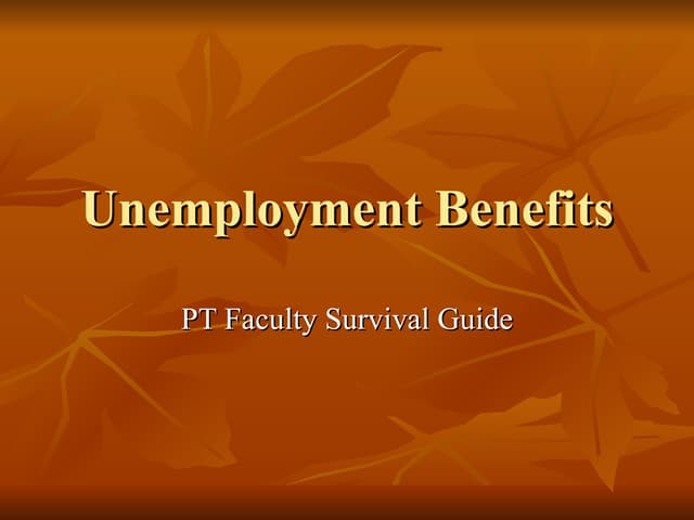 CCC PT Faculty Unemployment Benefits