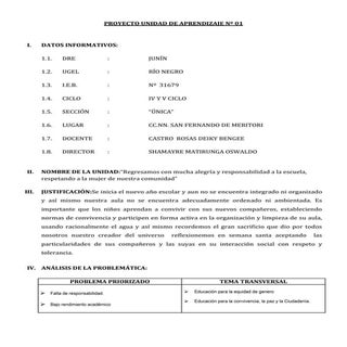 Unidad de Aprendizaje Nº 01 - Marzo