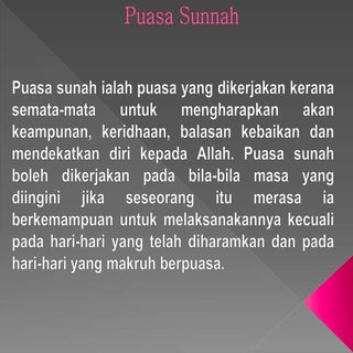 Puasa sunah prtm 6 smstr 1